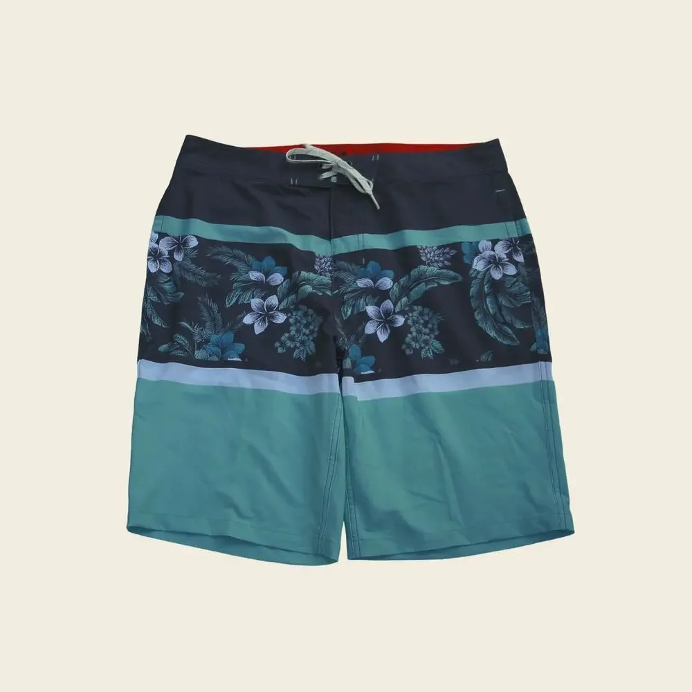 Goodfellow & Co Men's Blue & Gray Hawaiian Floral Board / Swim Shorts Size: 34
